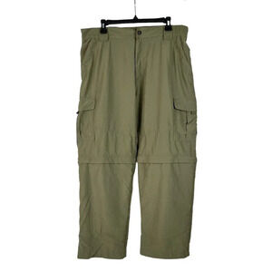 Rugged Exposure Convertible Hiking Cargo Pants Mens XL 38" X 28" Green